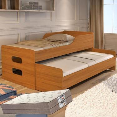 Imagem de Bicama Solteiro Com Colchões D33 Gold Cama Bibox Reforçada com Auxilia