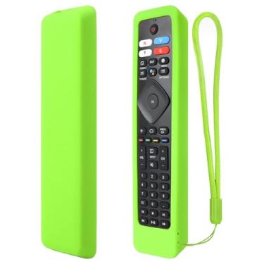 Imagem de CHUNGHOP Capa remota de silicone APENAS para controle remoto Philips Android TV RF402A-V14 NH800UP URMT47CND0 BT800 URMT26RST004, capa remota lavável, à prova de choque - verde brilhante
