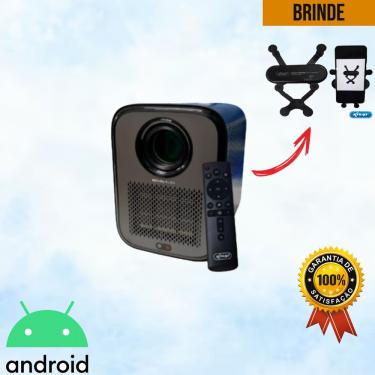 Imagem de Projetor Multimídia com Sistema de Som Home Theater Integrado Sistema Operacional Android 9.0 + Suporte de Celular
