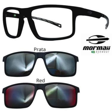 Imagem de Armação de Grau Mormaii 6127 Swap 5 ACJ com 2 Clipons, Red, Prata