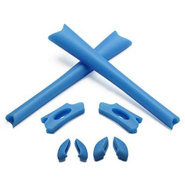 Imagem de Eye Opening Stuff Kits de borracha para substituição e nariz compatíveis com óculos de sol Oakley Flak Jacket/Flak Jacket XLJ - Azul celeste