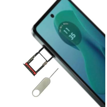 Imagem de Bandeja de substituição para cartão SIM para Motorola Moto G (5G) 2024 XT2417 (Sage Green) Suporte para cartão SD com pino de ejeção de aço inoxidável