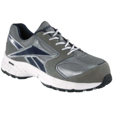 Imagem de Reebok Mens Grey/Blue Leather Mesh Athletic Oxford Ateron Comp Toe 9 M