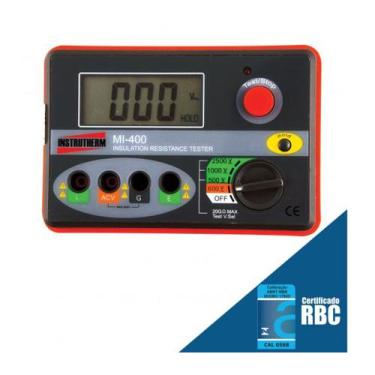 Imagem de Megômetro Digital Lcd Faixa 2500v E 20 Gigaohms Mi-400 Portátil Estojo