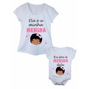 Imagem de Camiseta e Body de Bebê Minha Menina Kit Tal Mãe Tal Filha