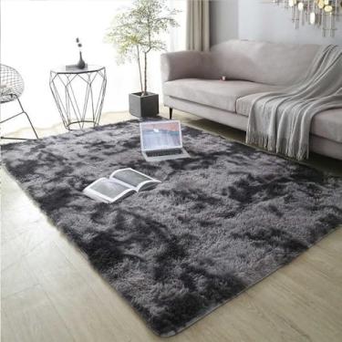 Imagem de Tapete de pelúcia para quarto infantil, tenda, tapetes de brincar para sala de estar, almofadas de chão, tapete macio e fofo para casa, cinza escuro, 120x160cm