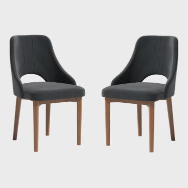 Imagem de Conjunto 2 Cadeiras Madeira Maciça Concha Anatômica Confortável Melissa