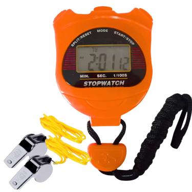 Imagem de Cronômetro Digital Multifuncional Alarme Laranja c/ 2 Apitos