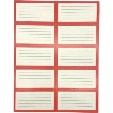 Imagem de Etiqueta Adesiva Pautada Impressa Escolar 1 Folha (8 Etiquetas) Papel Autoadesivo Retangular