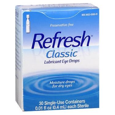 Imagem de Recipientes descartáveis para colírios lubrificantes Refresh Classic 30 ct da Refresh (pacote com 4)