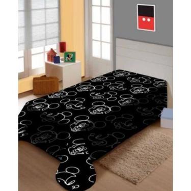 Imagem de Manta Soft Solteiro Jolitex Microfibra Mickey Preta E Branca