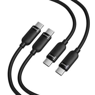 Imagem de toocki Cabo USB C [2 unidades, 1 m] Cabo de fluxo de silicone tipo C de carregamento rápido de 60 W compatível com iPhone 16 15 Pro Max, iPad Pro, Samsung Galaxy S24 S23, Switch, MacBook Air, Pixel