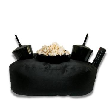 Imagem de Almofada Porta Pipoca Liso Preto Com Bolsos - Cine Couple, Preto