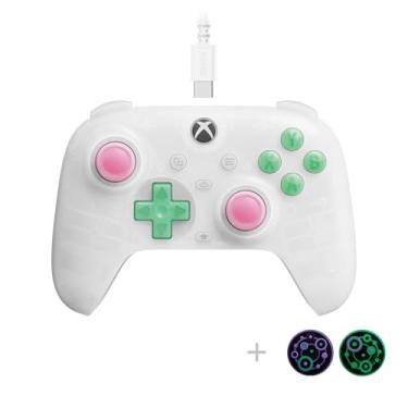 Imagem de 8Bitdo Ultimate Mini Wired Controller with RGB Lighting Fire Ring, Hall Effect Joysticks and Triggers, for Xbox Series X|S, Xbox One, Windows 10/11 - Officially Licensed (Translucent White)