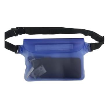 Imagem de Mochila à prova d'água, cintura de praia, natação, surf, mergulho, corrida na praia, ciclismo, unissex, Azul translúcido, Bolsa de cintura à prova d'água