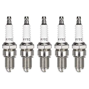 Imagem de uxcell F7TC Spark Plug para GX120 GX160 GX200 GX240 GX270 GX340 GX390 Gerador trator Go Kart Mini Bike, 5 peças