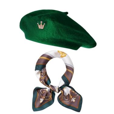 Imagem de choyaxo Conjunto de acessórios de fantasia de boina francesa, 3 peças, verde, Verde, standard