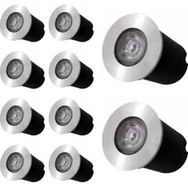 Imagem de Kit 15x Balizador Blindado Piso Solo Externo Led Embutir 1w Branco Frio Bivolt