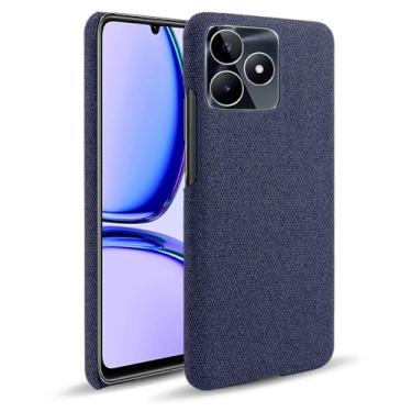 Imagem de Capa para OPPO Realme C53,Capa desenhada em lona,Case Protetora Ultrafina com Empunhadura Macia,Design em Tecido Antichoque e Antiarranhões-Blue
