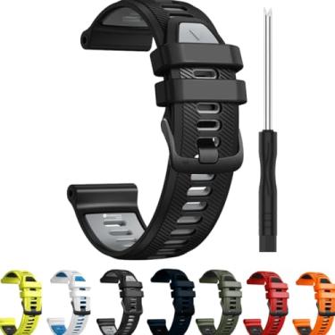 Imagem de Pulseira Para Garmin Forerunner 965 955 945 935 22mm + Chave - QUIBARATO (PRETA COM CINZA)