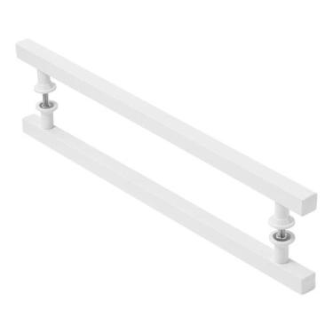 Imagem de Puxador De Porta Quadrado Branco 40Cm - Metalcromo