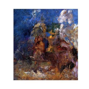 Imagem de Odilon Redon Impressões de arte em tela, centauros, pôsteres e reproduções de reproduções famosas arte de parede em tela sala de estar decoração de casa 90 x 70 cm (36 x 28 polegadas) pôster