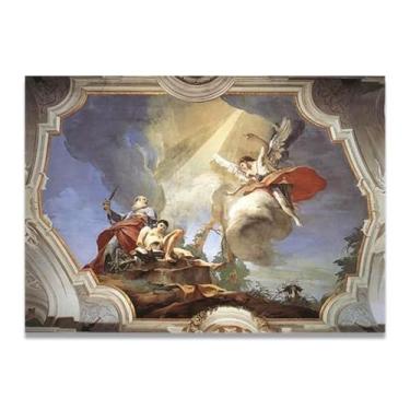 Imagem de Impressão em tela Tiepolo The Sacrifice of Isaac Giovanni Battista – Obra-prima rococó barroca, pintura escolar de Veneza, pintura a óleo decorativa para galeria doméstica 40 x 56 cm
