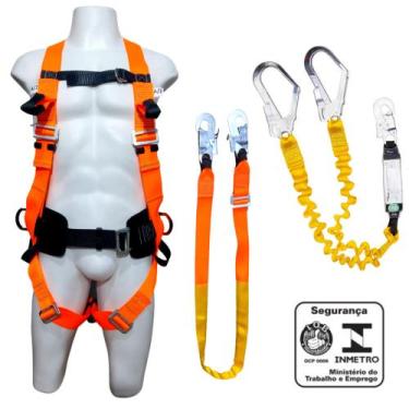 Imagem de KIT Cinto de Segurança Paraquedista com Talabarte Duplo Y com ABS e Ta