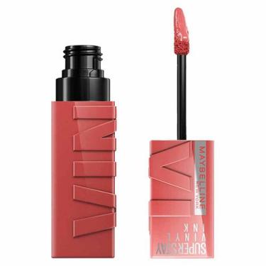 Imagem de Batom Líquido Maybelline NY Super Stay Vinyl Ink 4,2ml, Peachy
