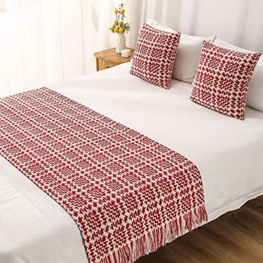 Imagem de HSTANGKY Cachecol para cama de hotel, colchas, proteção moderna, sem desbotamento, para pés da cama, xadrez, cor sólida, decoração de cama para cama queen, casal, solteiro, king size