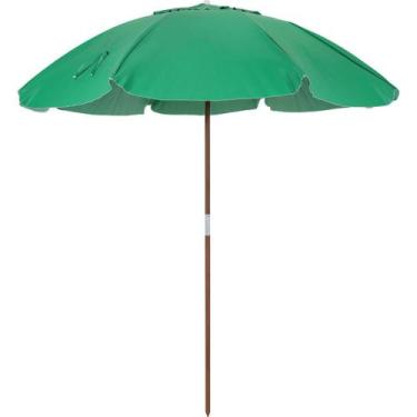 Imagem de Guarda-Sol Caioba em Bagum e Haste de Madeira 2,40m Verde Bandeira Bel