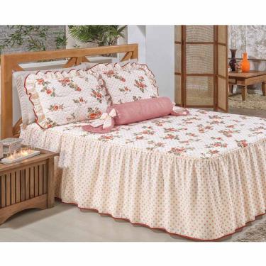 Imagem de Kit Sinara Cama de Solteiro Salmão 4 Peças - Bordados Ricardo