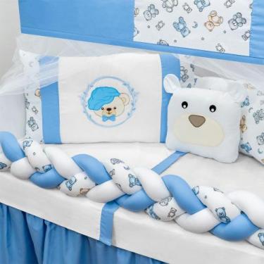 Imagem de Kit De Berço 12 Peças Americano Completo Tricot Enxoval Estampado Luxo