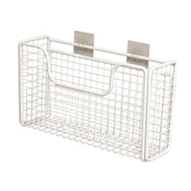 Imagem de WeiLaiKeQi Organizador de porta de armário de cozinha, cestos para pendurar portas de armário, prateleira de armazenamento, porta-tempero multiuso para, White S