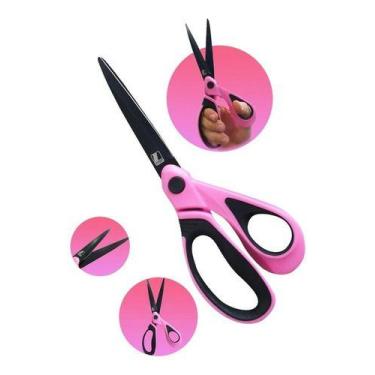 Imagem de Tesoura Rosa Costura Uso Geral Titanium Não Perde O Corte - Premier