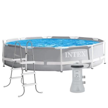 Imagem de Piscina Estrutural Prism 8.592 Litros Bomba Filtro 110v E Escada Intex