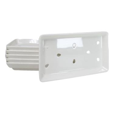 Imagem de Ebros Gift Cozinha Japonesa Branca Melamina Neta Zara Sushi Sashimi Chef Prato de Servir com Furos de Gotejamento 21,6 cm X 12,7 cm Caixa de Sushi Preparação e Armazenamento de Alimentos Crus