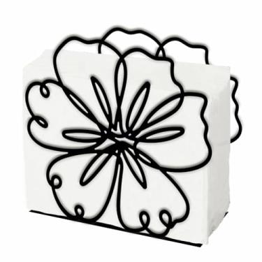 Imagem de SUPERDANT Porta-guardanapos de flores linha porta-guardanapos de coquetel de flores suportes de serviço engraçados mesa de jantar dispensador de lenços porta-guardanapos rústicos para mesas cozinha