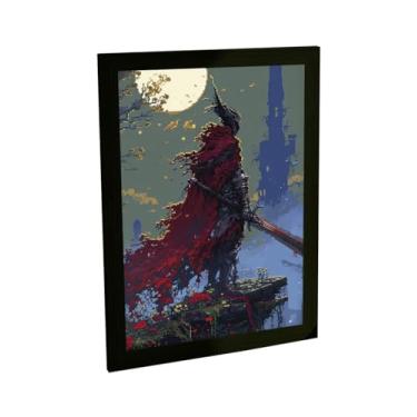 Imagem de Quadro Decorativo Guerreio Espada Ilustração 8 Bits Games Decoração Poster Quarto Sala