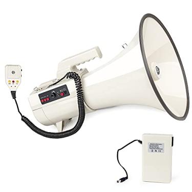 Imagem de Loudmore Alto-falante megafone Bullhorn profissional de 75 W resistente com microfone embutido - bateria recarregável e sirene de alça portátil - entrada USB/SD/AUX - ideal para futebol, beisebol
