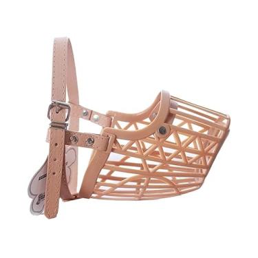 Imagem de Focinheira Para Cães Cachorro P/M/G Pet Focinho Alça Ajustável Passeio Segurança (Bege,PP (Nº 3))