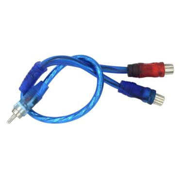 Imagem de BaotyJie Cabo de extensão de áudio RCA Conector Y Adaptador 30 cm Cabo de interconexão para amplificador Alto-falante de áudio Subwoofer, 2 Mulheres para 1 Homem