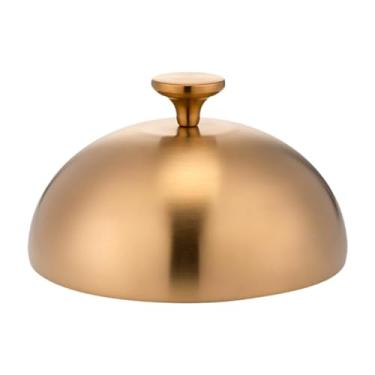 Imagem de DimyFew Capa de hambúrguer de aço inoxidável, cúpulas de grelha, utilidade fácil de limpar, cúpula de derretimento de queijo versátil, acessório para grelhar, Ouro, Diâmetro 24 Cm