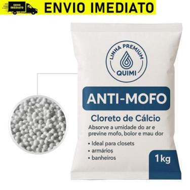 Imagem de Cloreto de Cálcio PURO Anti Mofo em Bolinhas 1kg Desumificador Guarda 
