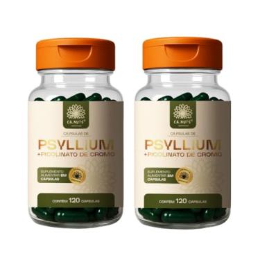 Imagem de Psyllium em Cápsulas + Piccolinato de Chromo em cápsulas Premium Ca.nuts - Suplemento alimentar, Regulador intestinal (2 caixas - Para 60 dias (240 Cápsulas))
