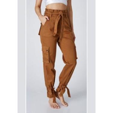 Imagem de Calça Jeans La'Oase Mom Clochard Martina Amarela-Feminino