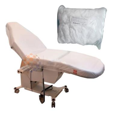 Imagem de Lençol Descartável para Maca Hospitalar com Elástico, TNT, 200x90cm, Kit com 100 Unidades