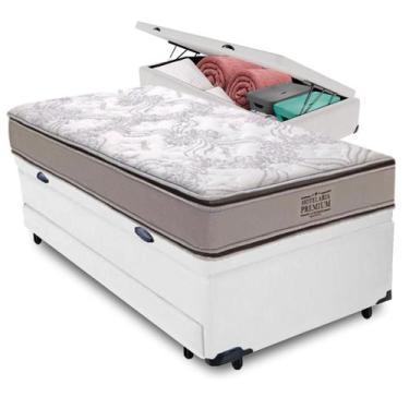 Imagem de Bicama Baú Branco Colchão Four Season Molas V-Tech Solteirão