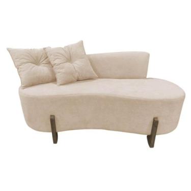 Imagem de Namoradeira Sofá Feijão Luna Orgânica Suede Bege - Mansão Decor