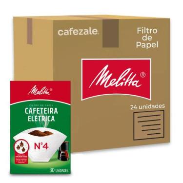 Imagem de Filtro de Papel Melitta Cafeteira Elétrica N4 Kit 24 Pacotes